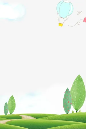二十四节气之春分大自然绿意边框免抠手绘/卡通卡通元素