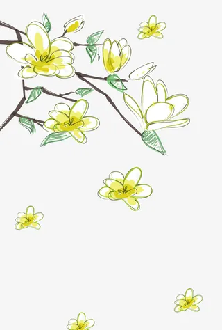 手绘花免抠