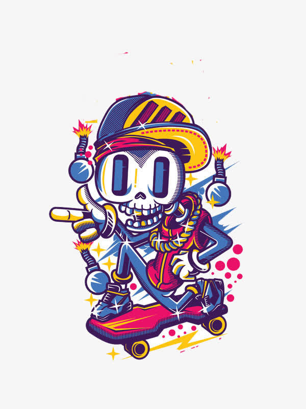 涂鸦骷髅免抠