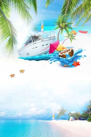 塞班岛旅游彩页广告海报背景素材高清