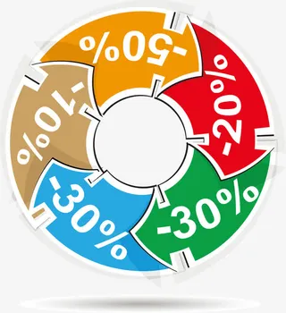 循环多色产品标签免抠