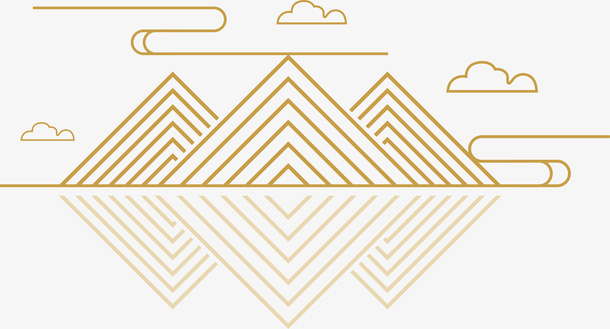 矢量中式山纹祥云纹中国风山水装饰线图片1免抠