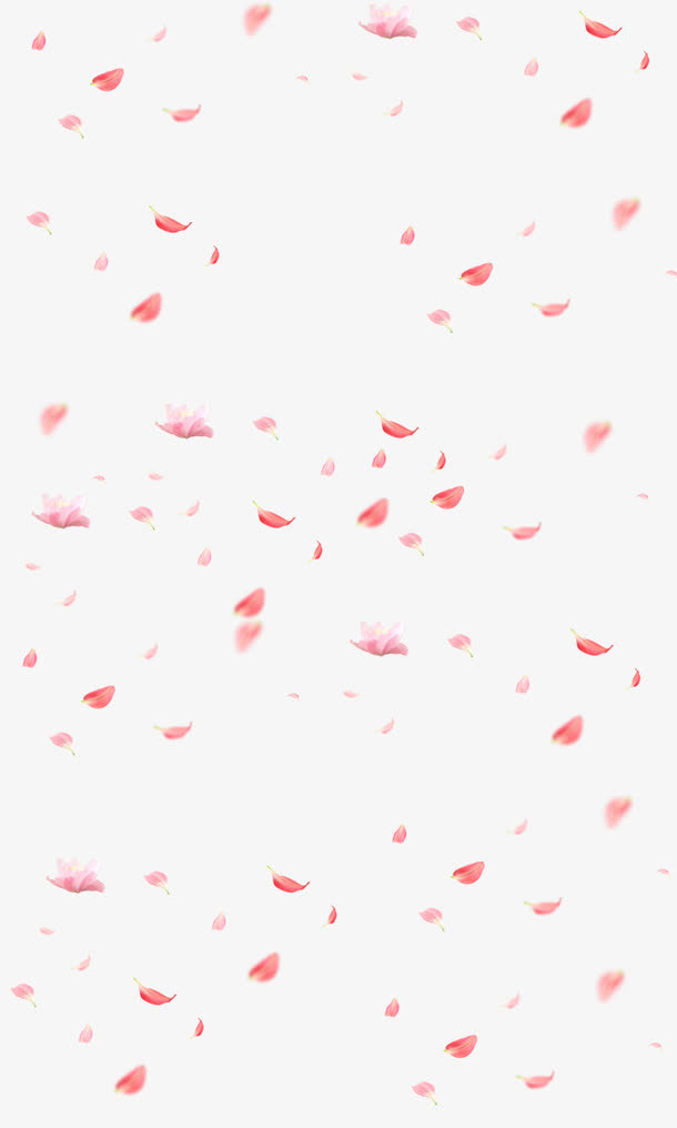 卡通粉色漂浮花瓣免抠