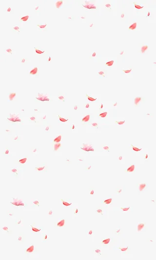 卡通粉色漂浮花瓣免抠