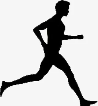 黑色奔跑年轻人运动免抠