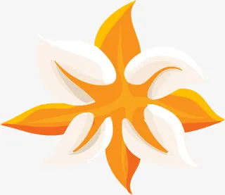 黄色卡通精美花纹春天免抠