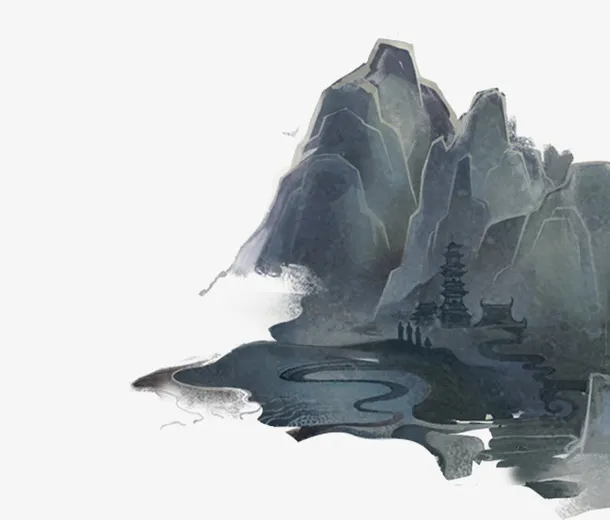 山水墨画背景素材