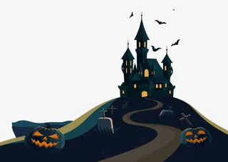 万圣节的城堡免抠