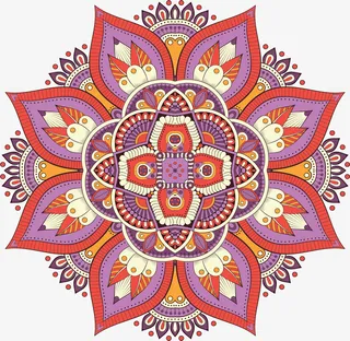 粉紫色花瓣宗教花纹免抠