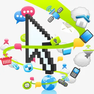 点击关注社交图标素材免抠