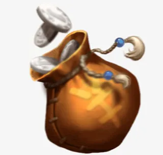 漂浮卡通钱袋金币免抠