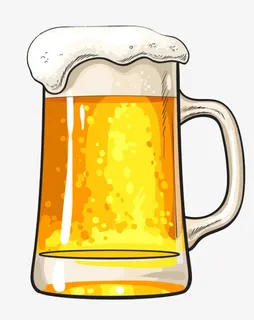 手绘元素好喝啤酒免抠