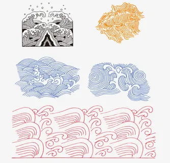 中国风波浪免抠