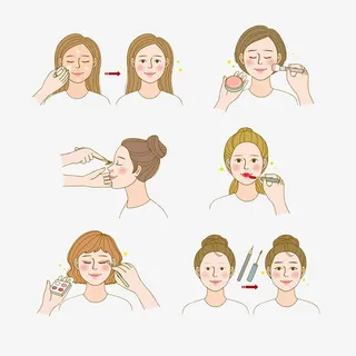 手绘化妆的女孩免抠