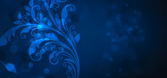 蓝色花纹背景免抠