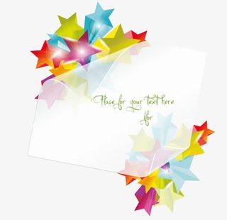 五颜六色的立体星星免抠