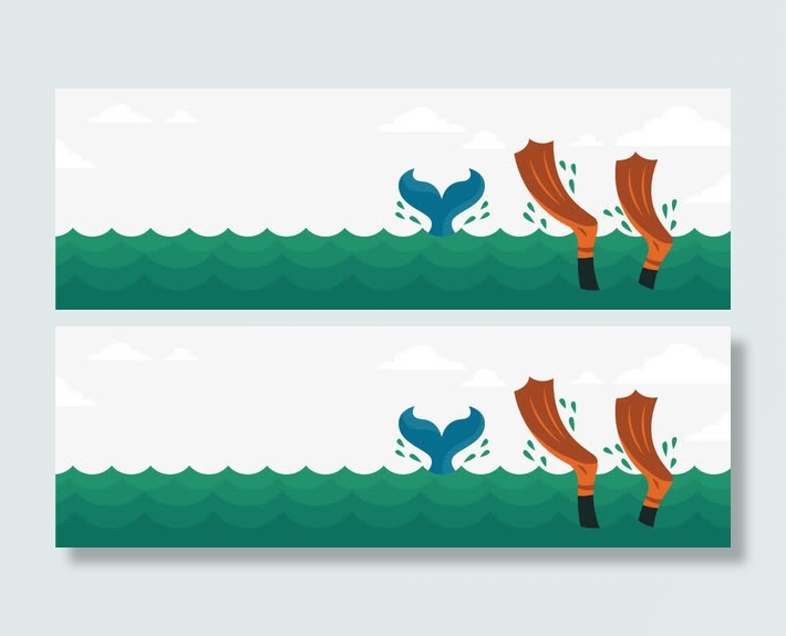 海中的潜水员免抠