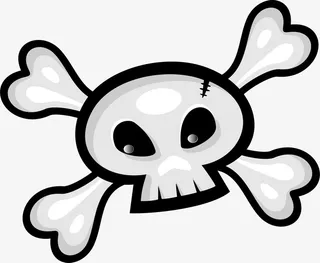 白色卡通骷髅头免抠