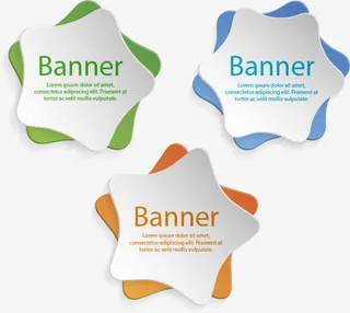 3款花形banner矢量素材