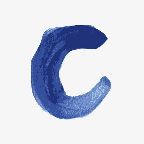 蓝色字母C免抠