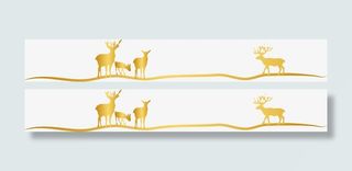 金色曲线麋鹿免抠