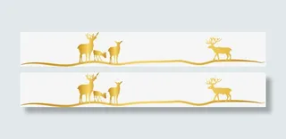 金色曲线麋鹿免抠