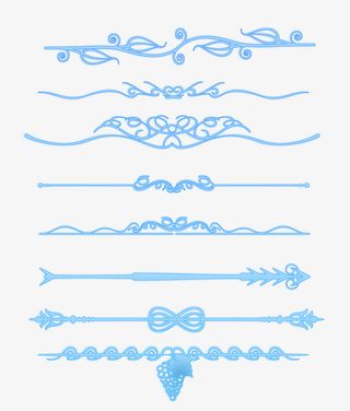 多种风格线条花纹页面分隔符免抠