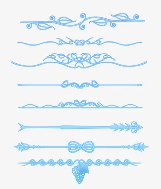 多种风格线条花纹页面分隔符免抠