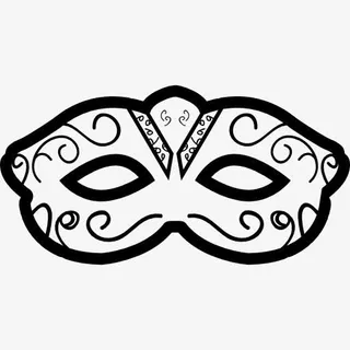 艺术狂欢节面具遮住了眼睛，图标免抠