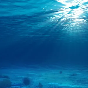 阳光直射蔚蓝深海免抠背景H5背景元素