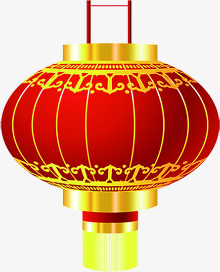 手绘吉祥喜庆红色灯笼圆形免抠