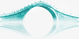 绿色拱桥海报背景七夕情人节