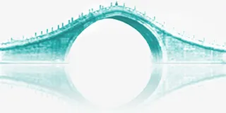 绿色拱桥海报背景七夕情人节