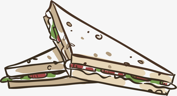 矢量图肉松牛奶三明治免抠