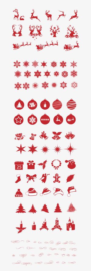 剪纸鹿圣诞鹿雪花免抠