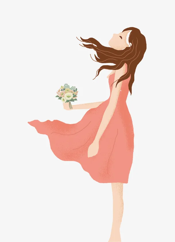 38妇女节小清新女神设计免抠