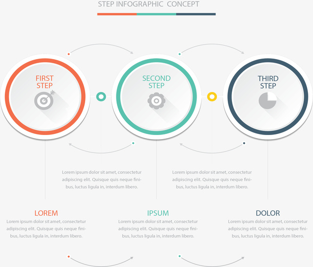 彩色圆圈步骤图表免抠标签元素