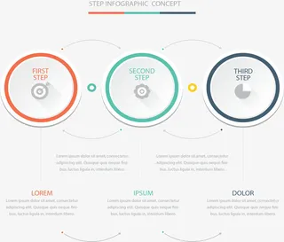 彩色圆圈步骤图表免抠标签元素