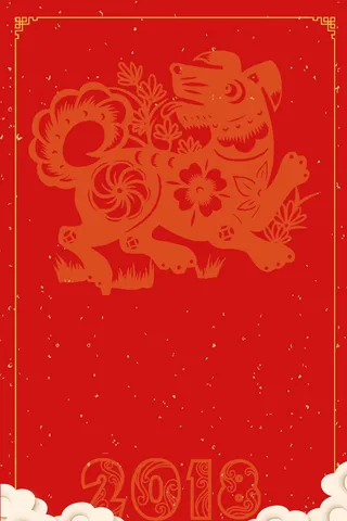 狗年红色中国风PSD分层banner高清
