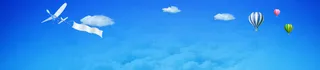 梦想清新蓝天飞机热气球背景banner