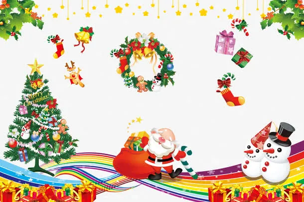 圣诞老人和圣诞元素集合免抠