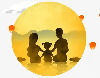 中秋佳节一家团圆免抠