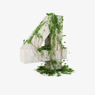 带藤蔓的立体字4免抠