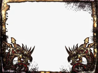 创意动漫龙纹边框元素免抠