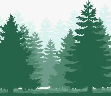 绿色森林剪影素材免抠 绿色森林剪影素材免抠