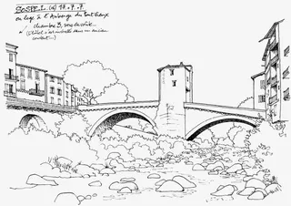 手绘风景线稿免抠