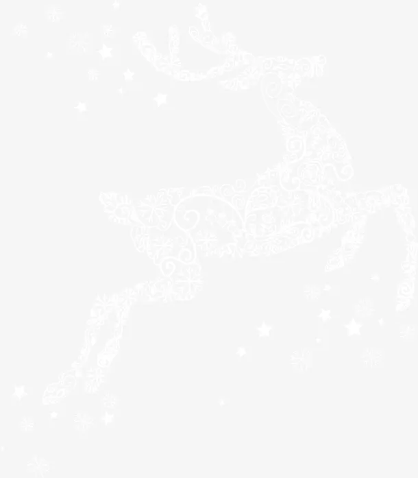 圣诞节创意白色麋鹿免抠