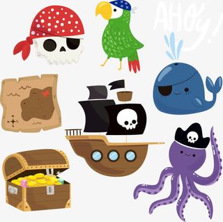 矢量手绘卡通海盗免抠