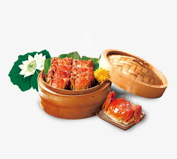 清蒸螃蟹展架素材免抠