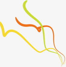 三色彩带环绕飘扬免抠